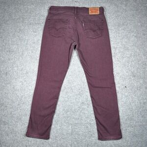 Levi's 511 Denim Jeans Men's Size 33x32(32x30) Maroon Burgundy Slim Straight Leg